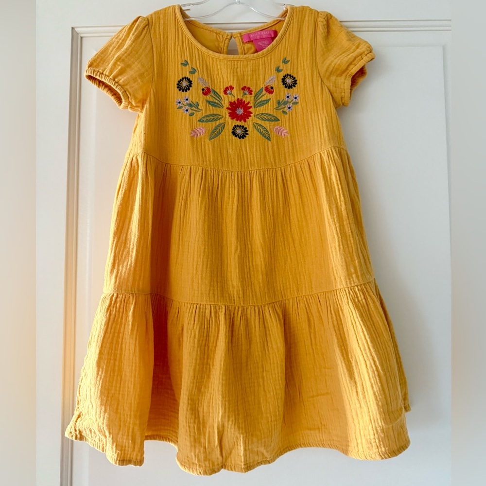 Isaac Mizrahi Yellow Floral Embroidered Girls’ Dress